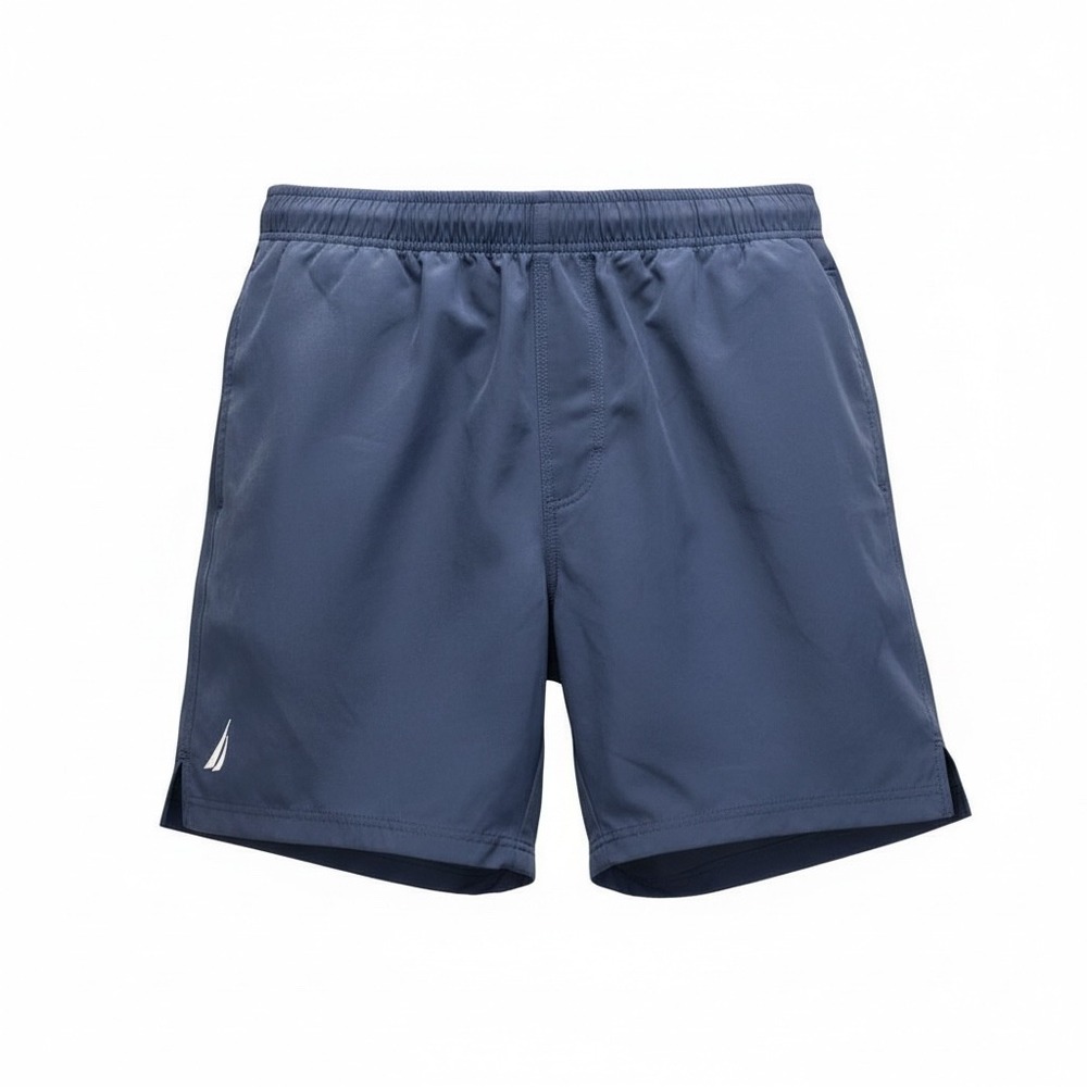 Nautica Swim Trunks Shorts Navy Blue Drawstring Elastic Waist L NWT